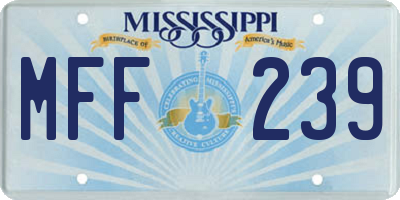 MS license plate MFF239
