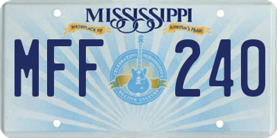 MS license plate MFF240