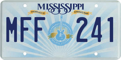 MS license plate MFF241