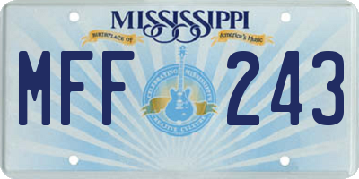 MS license plate MFF243