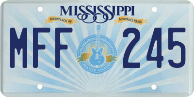 MS license plate MFF245