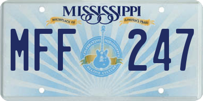 MS license plate MFF247