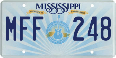 MS license plate MFF248
