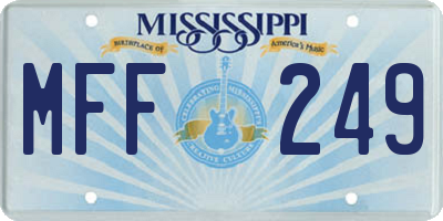 MS license plate MFF249