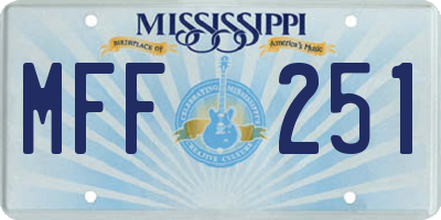 MS license plate MFF251