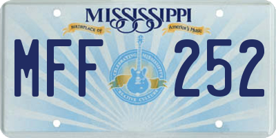 MS license plate MFF252