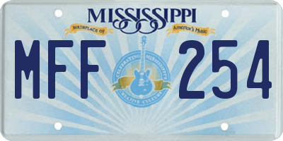 MS license plate MFF254