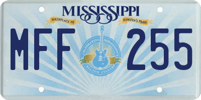 MS license plate MFF255