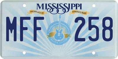 MS license plate MFF258
