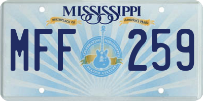 MS license plate MFF259