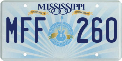 MS license plate MFF260