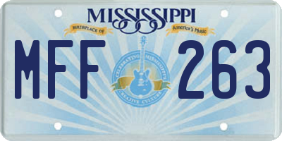 MS license plate MFF263