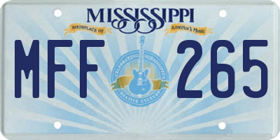 MS license plate MFF265