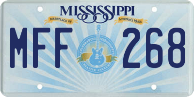 MS license plate MFF268