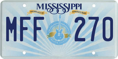 MS license plate MFF270