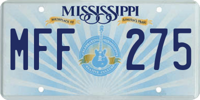 MS license plate MFF275