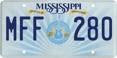 MS license plate MFF280