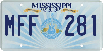 MS license plate MFF281