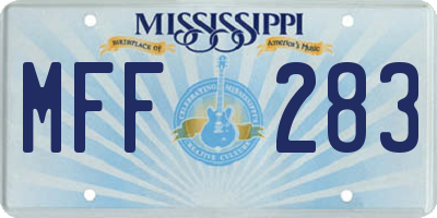 MS license plate MFF283