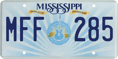 MS license plate MFF285