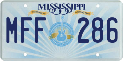 MS license plate MFF286