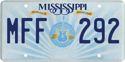 MS license plate MFF292