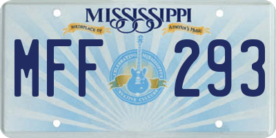 MS license plate MFF293