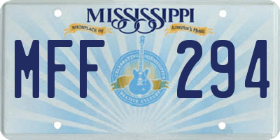 MS license plate MFF294