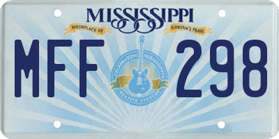 MS license plate MFF298