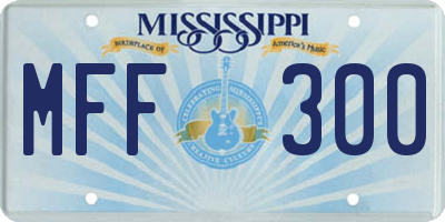 MS license plate MFF300