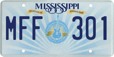 MS license plate MFF301