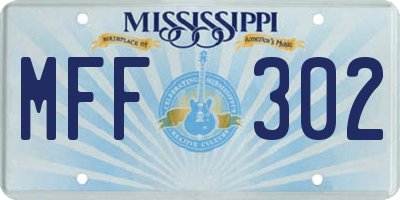 MS license plate MFF302