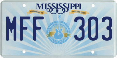 MS license plate MFF303