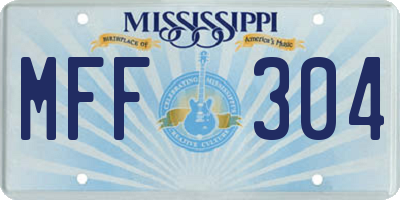 MS license plate MFF304