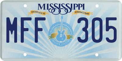 MS license plate MFF305