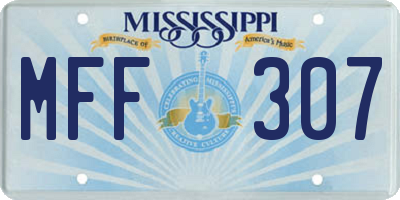 MS license plate MFF307