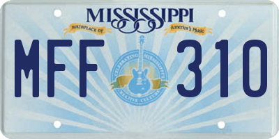 MS license plate MFF310