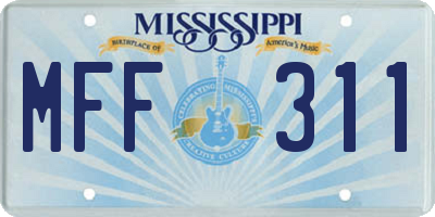 MS license plate MFF311