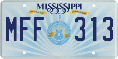MS license plate MFF313