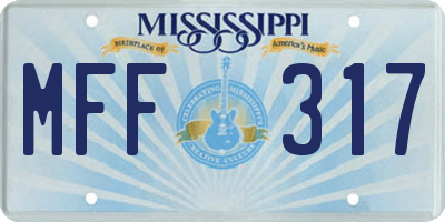 MS license plate MFF317