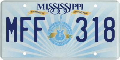 MS license plate MFF318