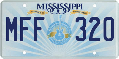MS license plate MFF320