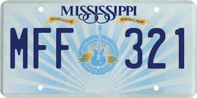 MS license plate MFF321