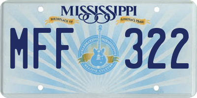 MS license plate MFF322