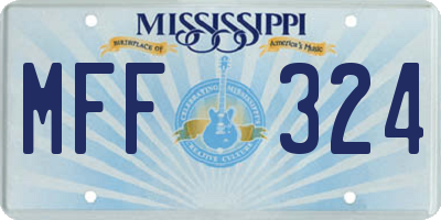 MS license plate MFF324