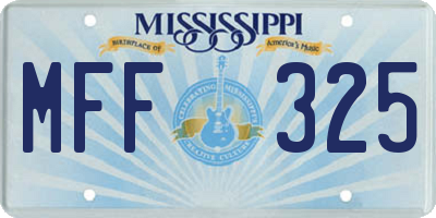 MS license plate MFF325