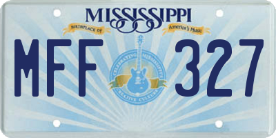 MS license plate MFF327