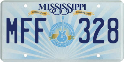 MS license plate MFF328