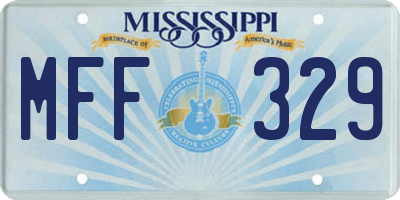MS license plate MFF329