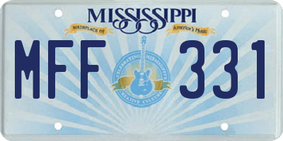 MS license plate MFF331